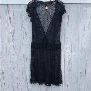 Lux black mesh lace dress